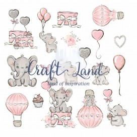 Изрязани елементи Baby Elephant Girl by Collart