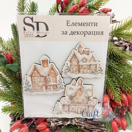Дървени елементи за декорация Коледни къщи
