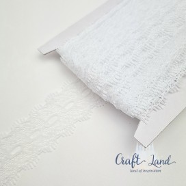 Дантела бяла 2.5 см/25 ярда